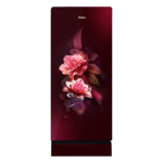 Haier 185L 2 Star Red Dime Glass Finish Direct Cool Single Door Refrigerator with Base Drawer