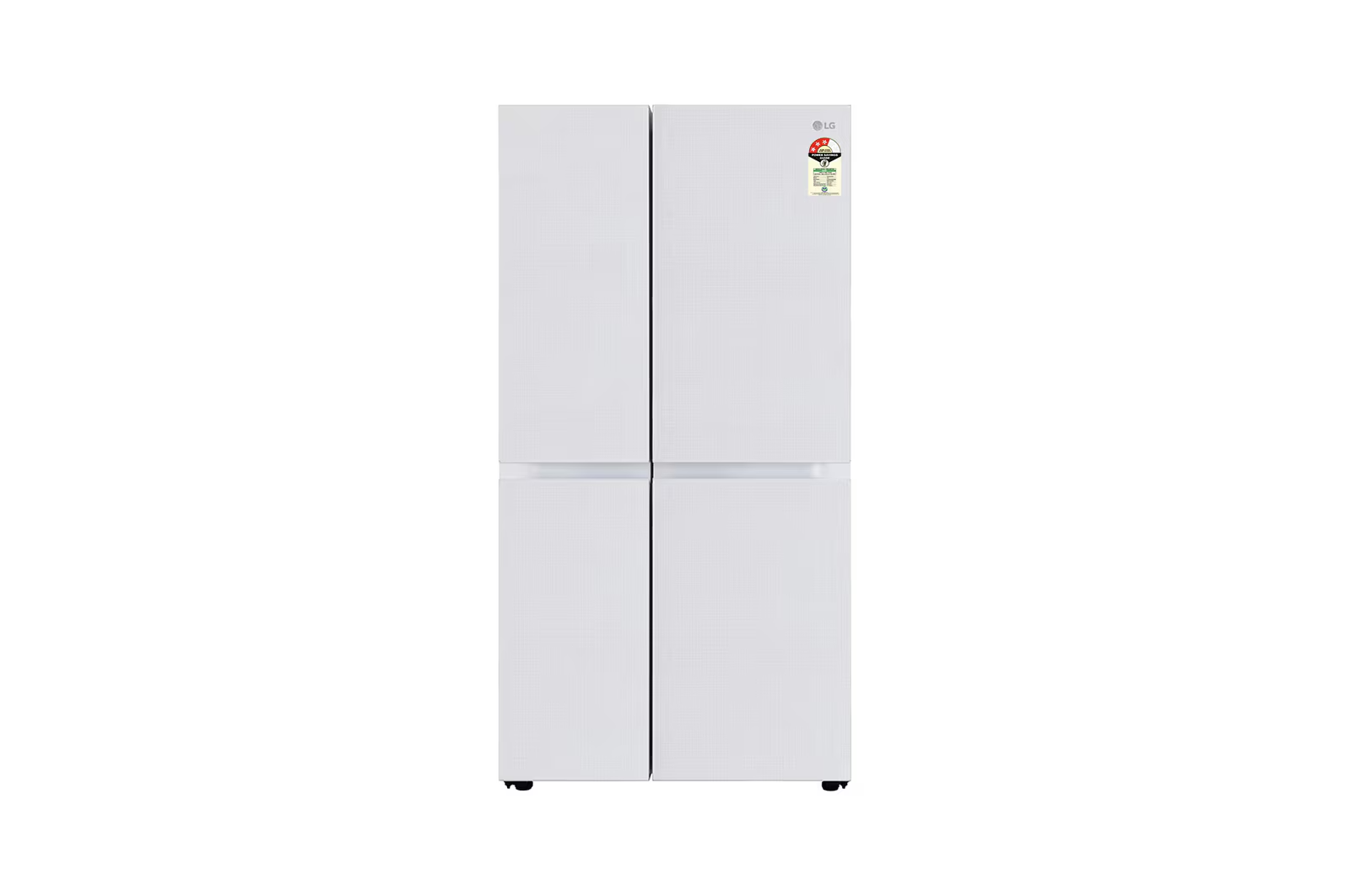 LG 650L Side by Side Refrigerator, Wi-Fi Convertible, DoorCooling+™, Premium Glass Door, Linen White Finish, 3 Star