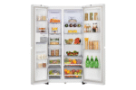 LG 650L Side by Side Refrigerator, Wi-Fi Convertible, DoorCooling+™, Premium Glass Door, Linen White Finish, 3 Star - Image 4