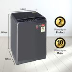 LG 10 kg 5 Star with Smart Inverter Technology, Jet Spray+, TurboDrum and Smart Closing Door Fully Automatic Top Load Washing Machine Grey  (T10SJMB1Z) - Image 10
