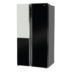 Haier 598L 3-Door Vogue Side by Side Refrigerator Black White Glass 3 Star - Image 2