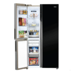 Haier 598L 3-Door Vogue Side by Side Refrigerator Black White Glass 3 Star - Image 6