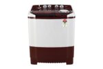 LG 8Kg Semi Automatic Washing Machine, Roller Jet Pulsator + Soak, Burgundy, 5 Star